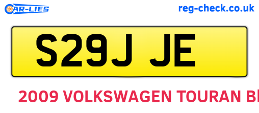 S29JJE are the vehicle registration plates.