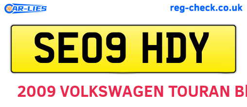 SE09HDY are the vehicle registration plates.