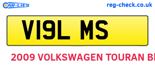 V19LMS are the vehicle registration plates.