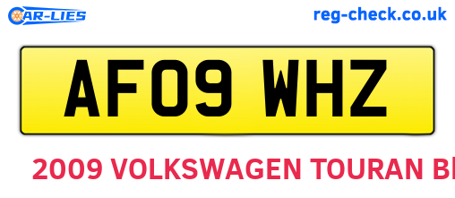 AF09WHZ are the vehicle registration plates.