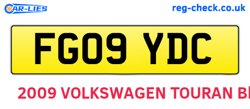 FG09YDC are the vehicle registration plates.