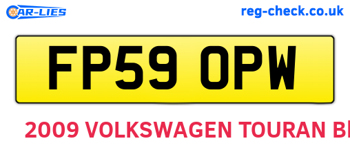 FP59OPW are the vehicle registration plates.