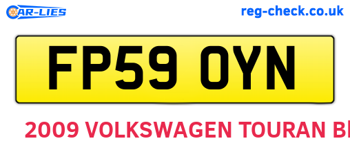 FP59OYN are the vehicle registration plates.