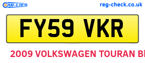 FY59VKR are the vehicle registration plates.