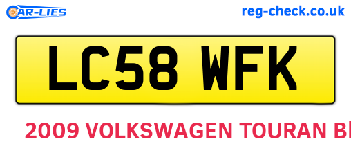 LC58WFK are the vehicle registration plates.