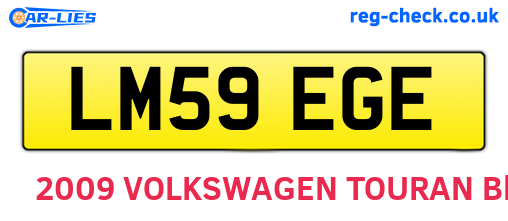 LM59EGE are the vehicle registration plates.