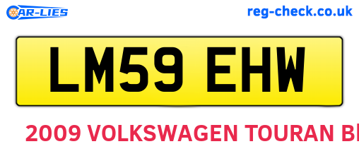 LM59EHW are the vehicle registration plates.