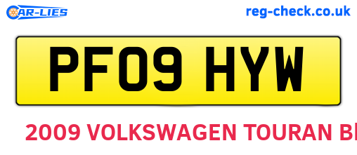 PF09HYW are the vehicle registration plates.