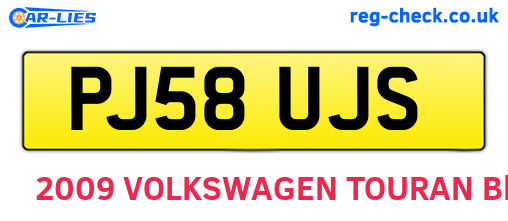 PJ58UJS are the vehicle registration plates.