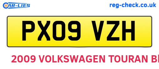 PX09VZH are the vehicle registration plates.