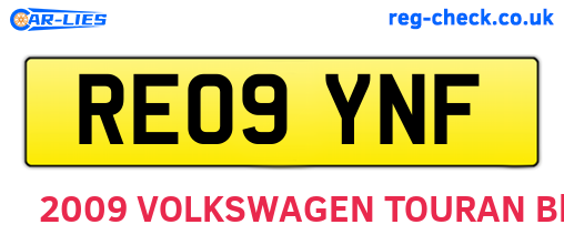 RE09YNF are the vehicle registration plates.