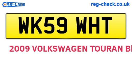 WK59WHT are the vehicle registration plates.