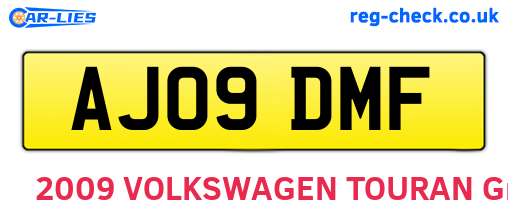 AJ09DMF are the vehicle registration plates.