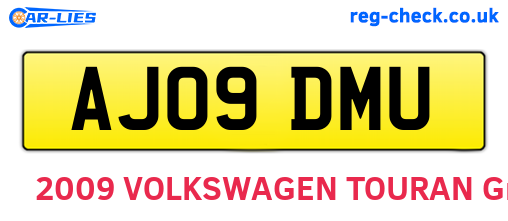AJ09DMU are the vehicle registration plates.