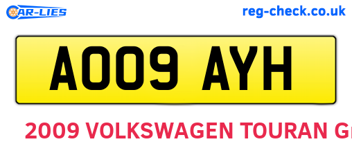 AO09AYH are the vehicle registration plates.