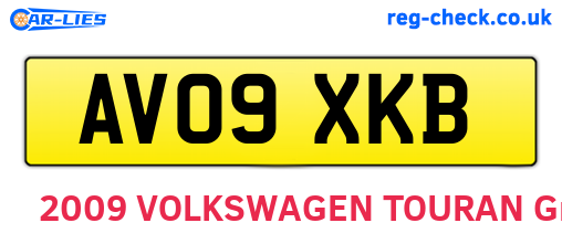 AV09XKB are the vehicle registration plates.