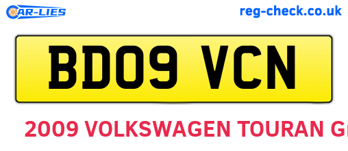 BD09VCN are the vehicle registration plates.