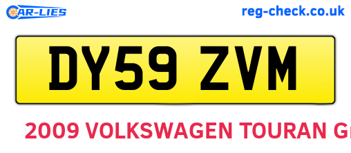 DY59ZVM are the vehicle registration plates.