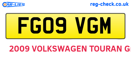 FG09VGM are the vehicle registration plates.