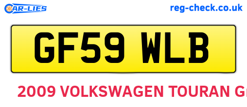 GF59WLB are the vehicle registration plates.