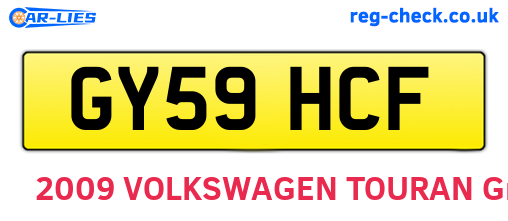 GY59HCF are the vehicle registration plates.