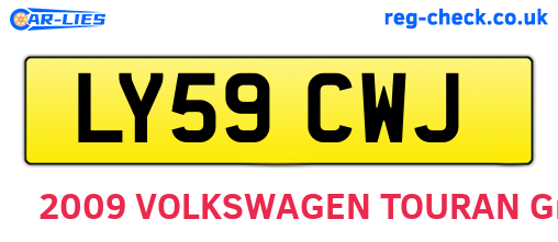 LY59CWJ are the vehicle registration plates.