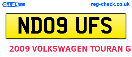 ND09UFS are the vehicle registration plates.
