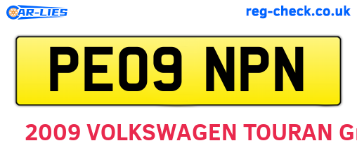 PE09NPN are the vehicle registration plates.