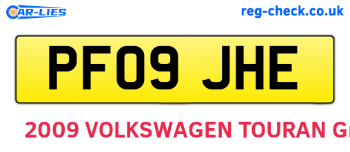 PF09JHE are the vehicle registration plates.
