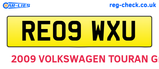 RE09WXU are the vehicle registration plates.
