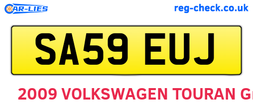 SA59EUJ are the vehicle registration plates.