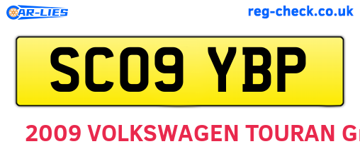SC09YBP are the vehicle registration plates.