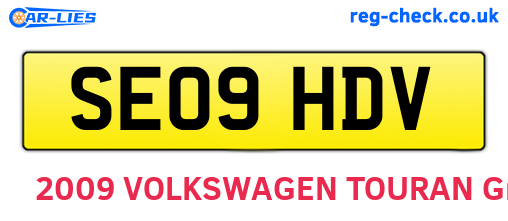SE09HDV are the vehicle registration plates.