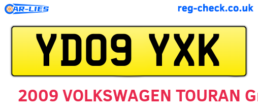 YD09YXK are the vehicle registration plates.