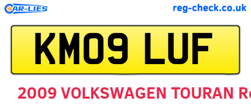 KM09LUF are the vehicle registration plates.