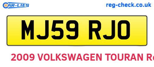 MJ59RJO are the vehicle registration plates.