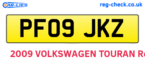 PF09JKZ are the vehicle registration plates.