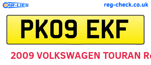 PK09EKF are the vehicle registration plates.