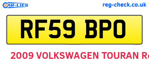 RF59BPO are the vehicle registration plates.