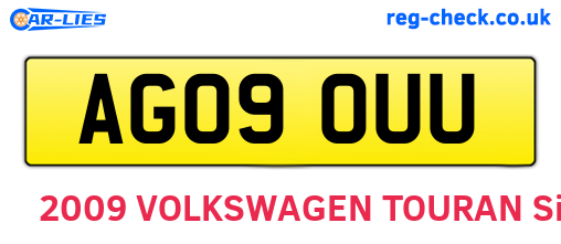AG09OUU are the vehicle registration plates.