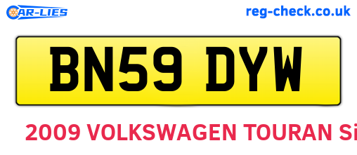 BN59DYW are the vehicle registration plates.