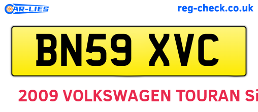 BN59XVC are the vehicle registration plates.
