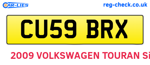 CU59BRX are the vehicle registration plates.