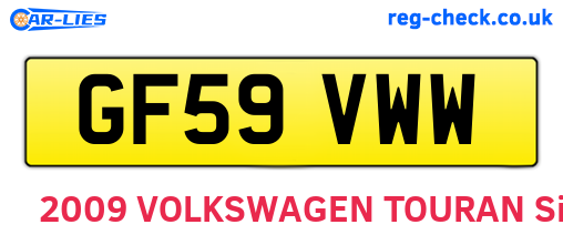 GF59VWW are the vehicle registration plates.