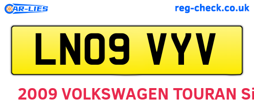 LN09VYV are the vehicle registration plates.