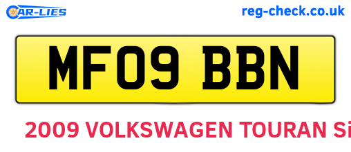 MF09BBN are the vehicle registration plates.