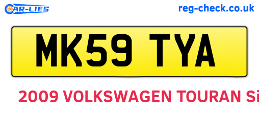 MK59TYA are the vehicle registration plates.