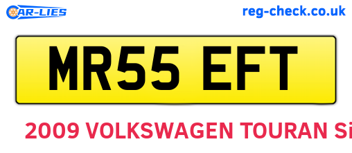 MR55EFT are the vehicle registration plates.