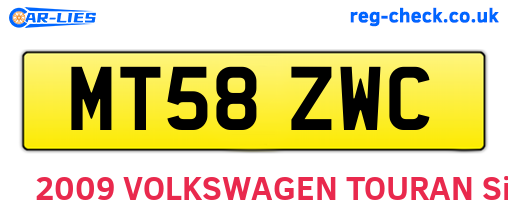 MT58ZWC are the vehicle registration plates.