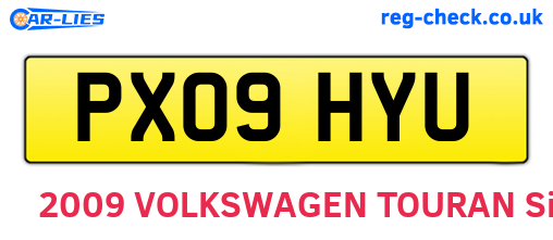 PX09HYU are the vehicle registration plates.